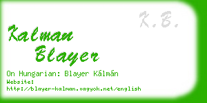 kalman blayer business card