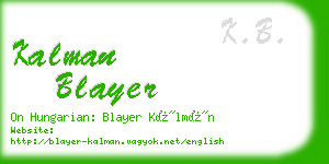 kalman blayer business card